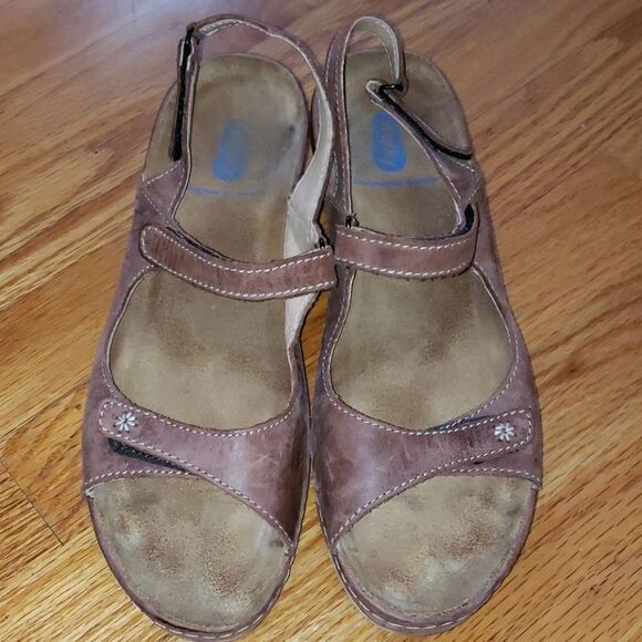 Wolky brown leather slingback Sandals - Picture 3 of 8